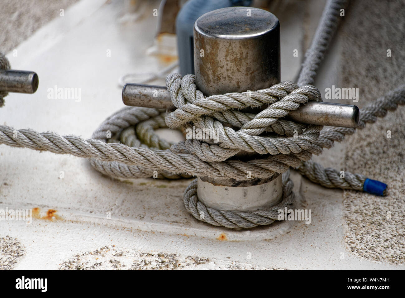 Sailing yacht rigging equipment Stock Photo Alamy