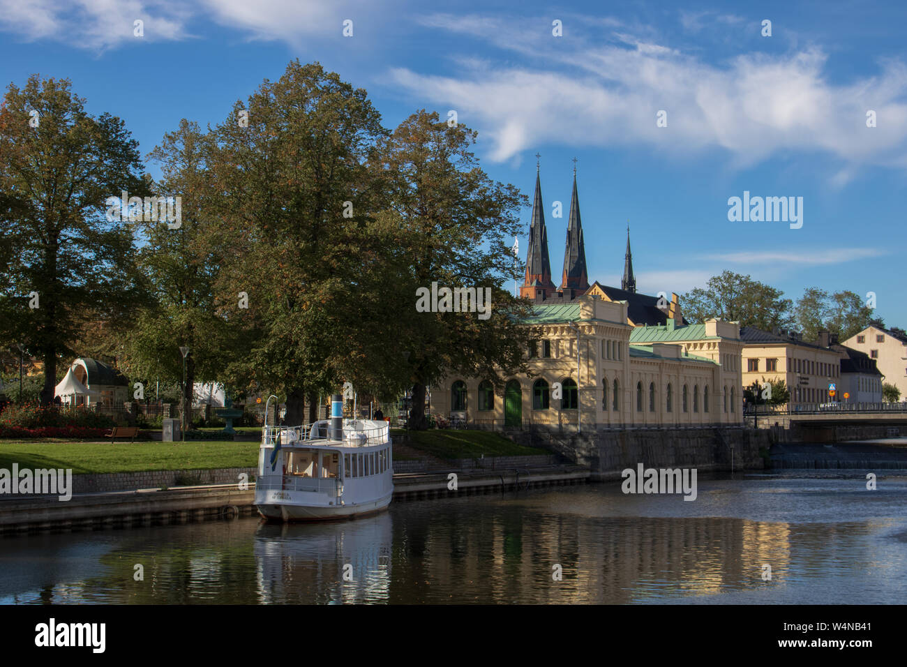 River view in Uppsala, Sweden Stock Photo