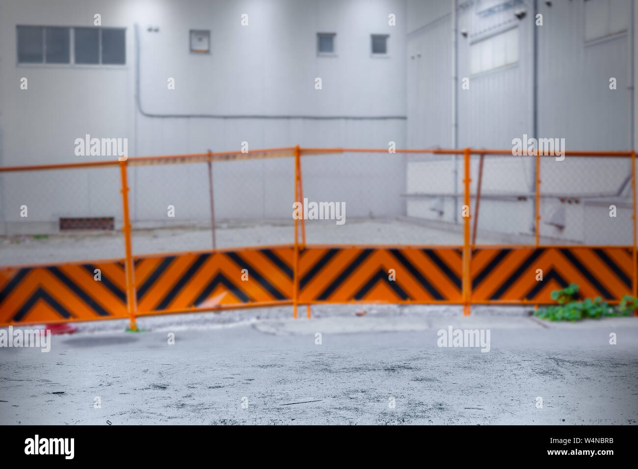 construction site work place safety zone barrier for background Stock Photo