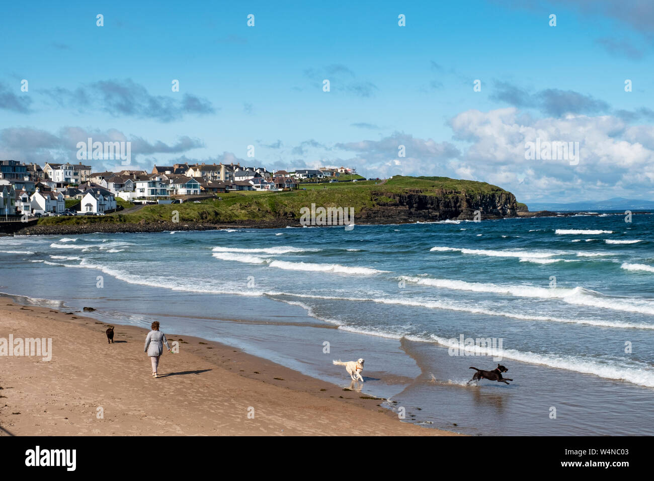 West Strand beach, Portrush, County Antrim. Stock Photo