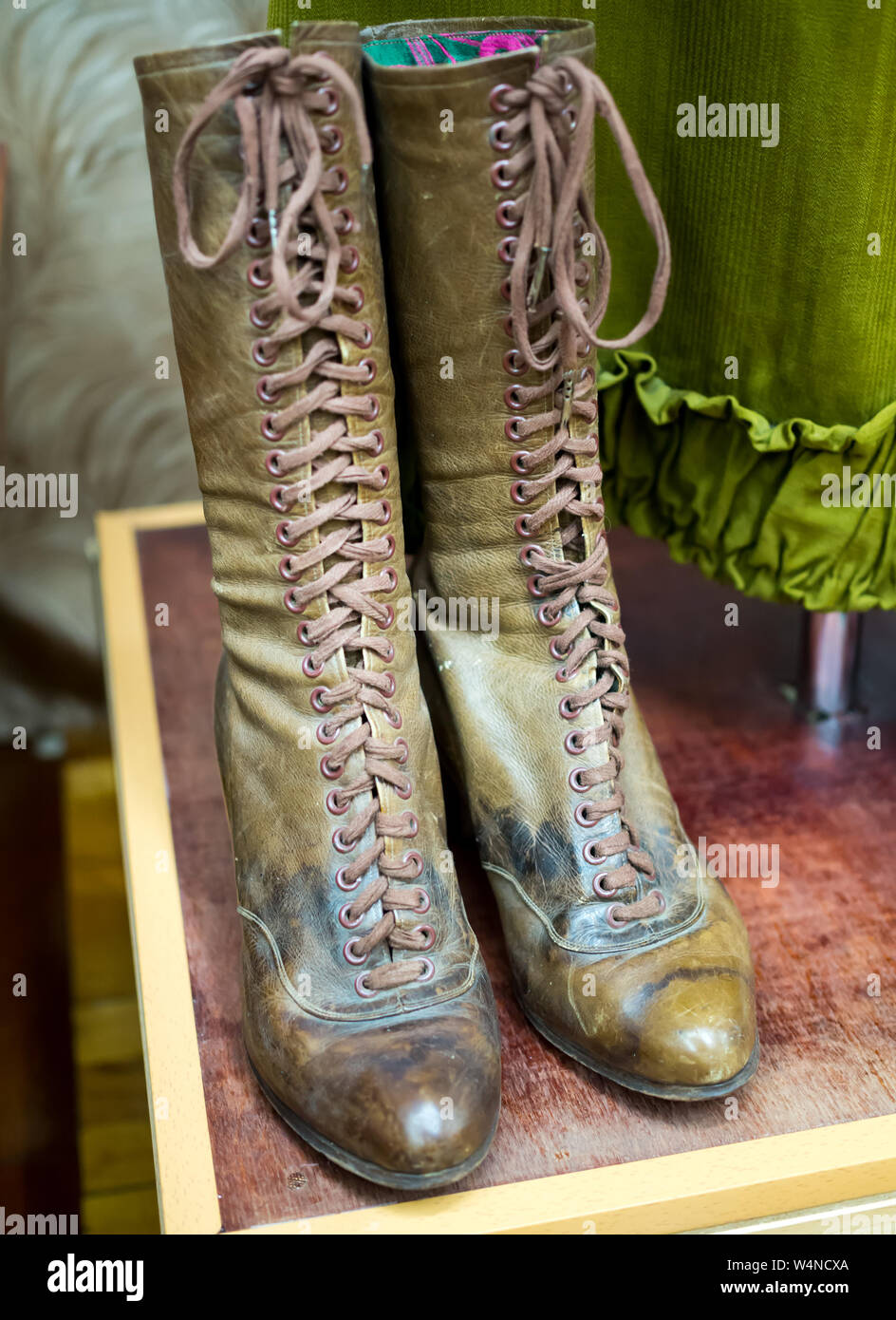 Antique womens boots hi-res stock photography and images - Alamy