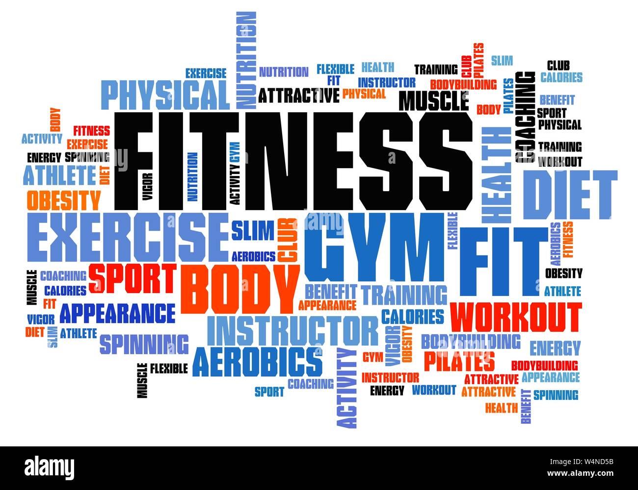 Fitness concepts word cloud illustration. Word collage concept Stock ...