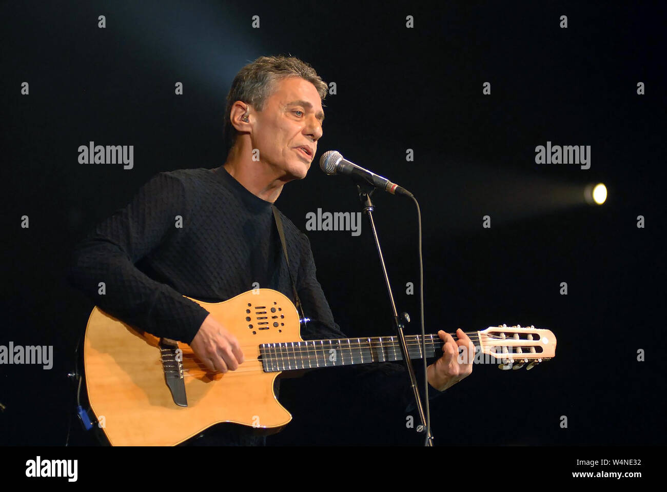 Rio de Janeiro, Brazil.5 January 2012. Cantor Chico Buarque de Holanda during his show at Vivo Hall in the city of Rio de Janeiro. Stock Photo