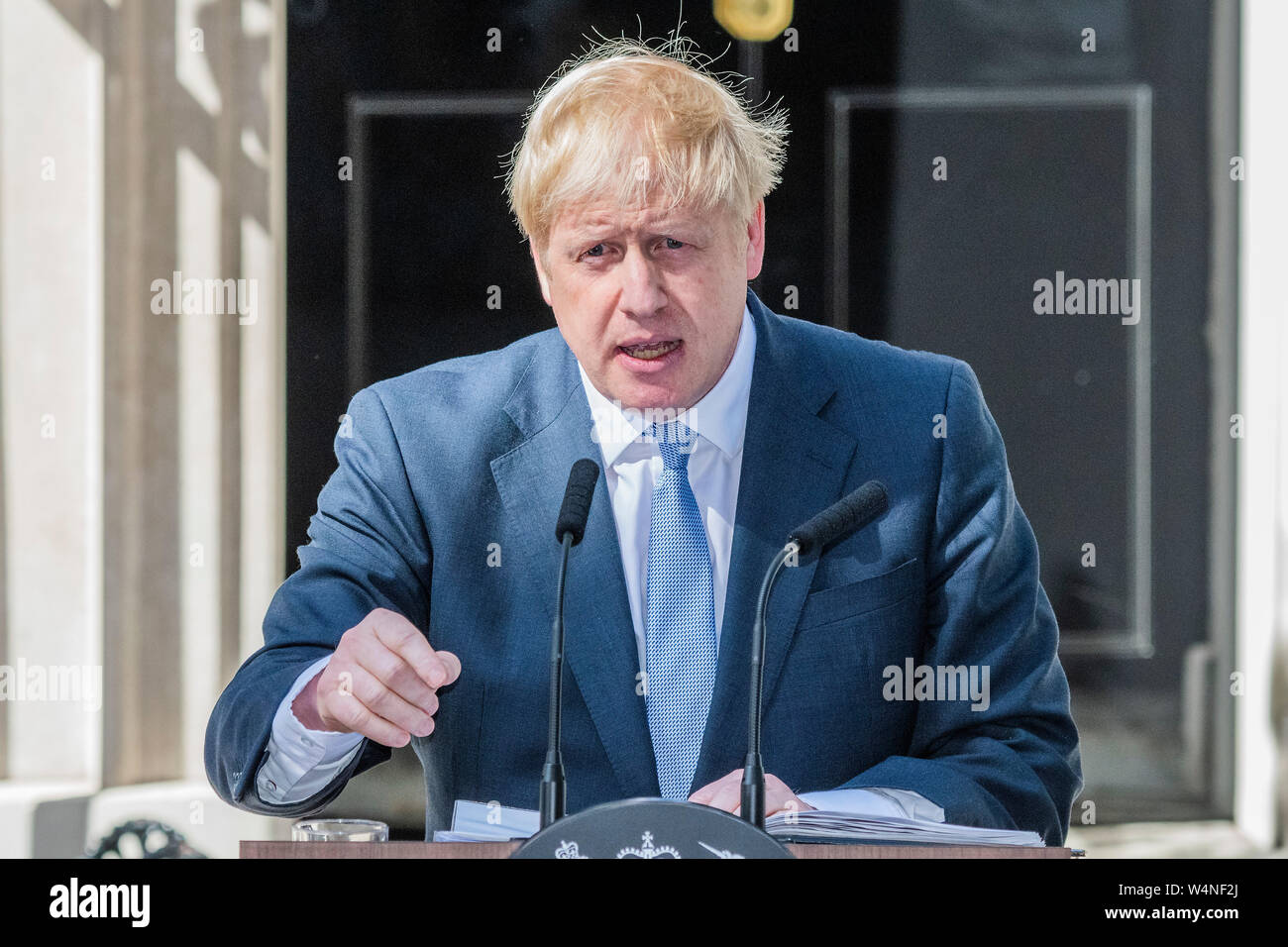 Downing Street, London, UK. 24th July, 2019. Boris Johnson, The new Prime Minister, arrives in Downing Street. he is a replacement for Theresa May after she stepped down. Credit: Guy Bell/Alamy Live News Stock Photo
