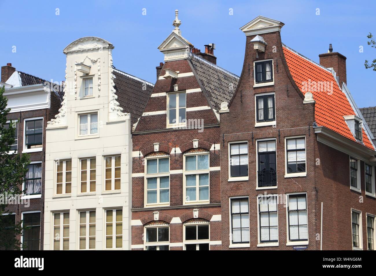 Amsterdam city architecture - Keizersgracht residential buildings. Netherlands rowhouse. Stock Photo