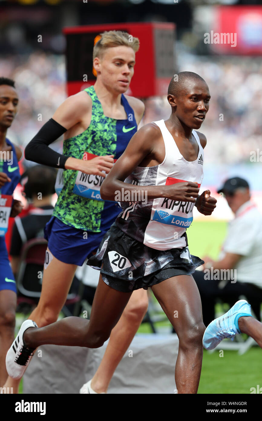 Rhonex KIPRUTO (Kenya) competing in the Men's 5000m Final at the 2019, IAAF Diamond League, Anniversary Games, Queen Elizabeth Olympic Park, Stratford, London, UK. Stock Photo