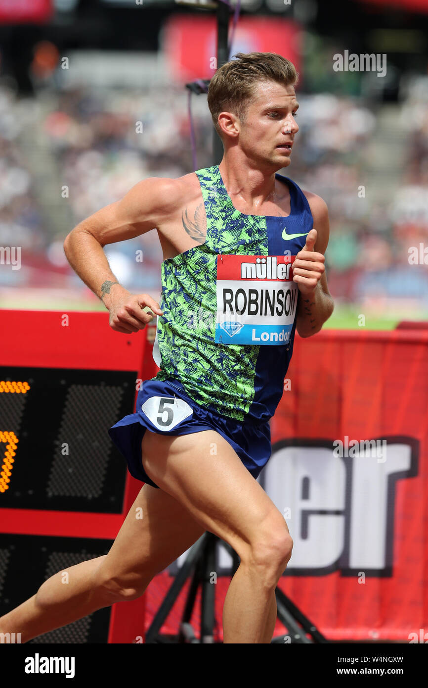 Brett ROBINSON (Australia) competing in the Men's 5000m Final at the 2019, IAAF Diamond League, Anniversary Games, Queen Elizabeth Olympic Park, Stratford, London, UK. Stock Photo