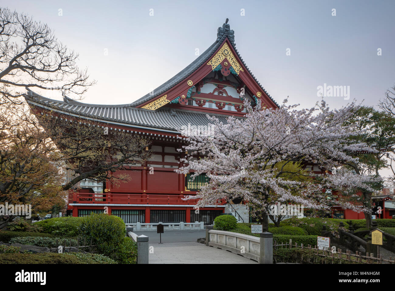 Senso-ji temple in the city of Tokyo, Japan. An ancient Buddhist temple in the Asakusa district of Tokyo. Stock Photo