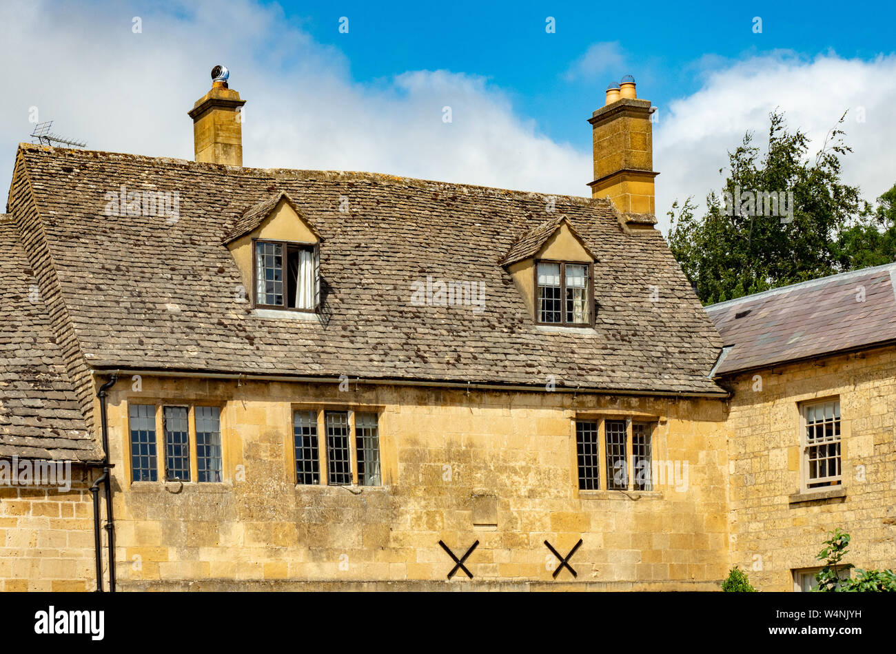 Houses and Rooftops in Chipping Campden, Cotswolds, Gloucestershire, England, United Kingdom, Great Britain, GB, UK Stock Photo