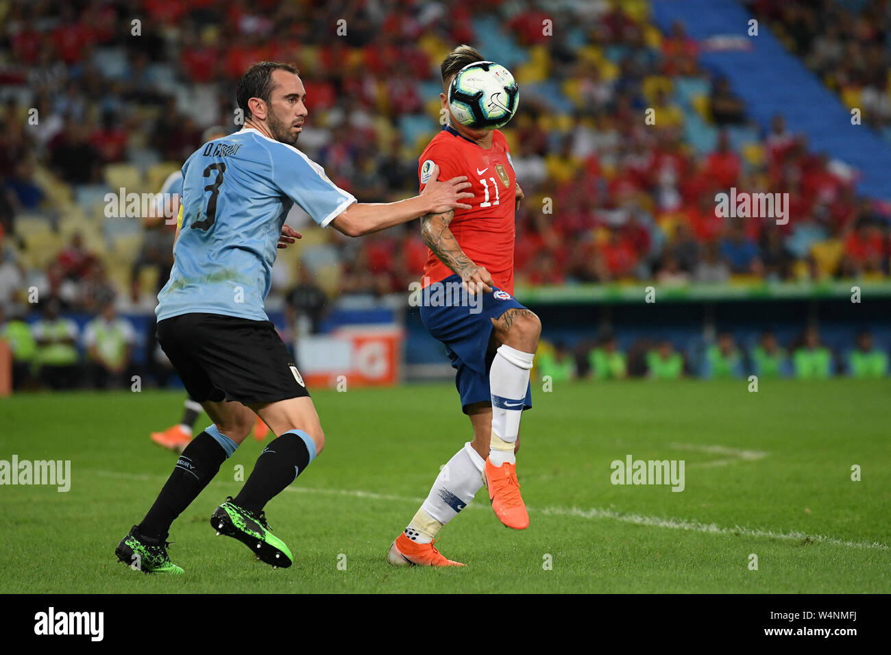 Rio de Janeiro, Brazil, JUNE 24, 2019. Soccer player Vargas of Chile, during the match Chile x Uruguay for Copa America 2019 in the stadium of Maracan Stock Photo
