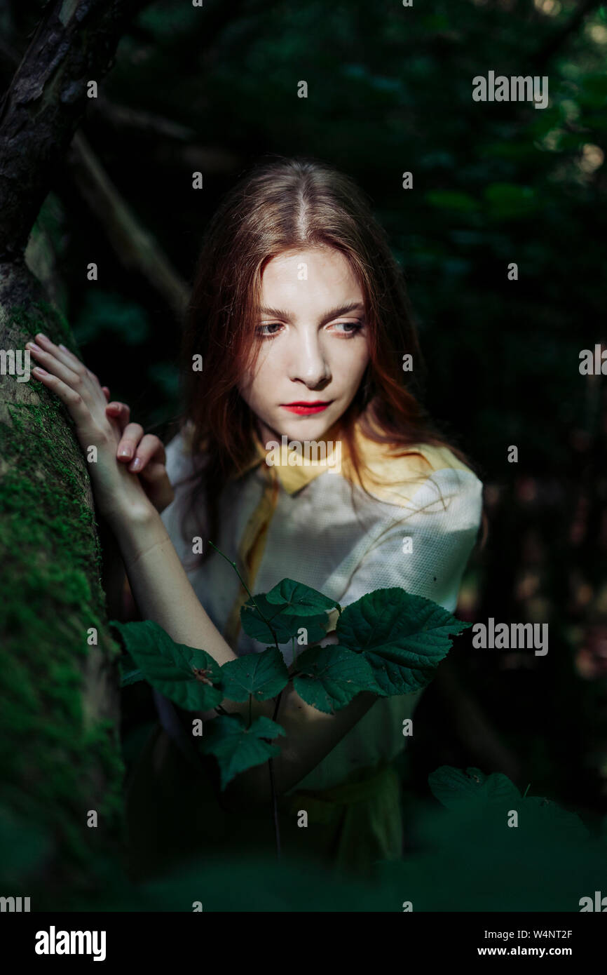 Beautiful woman hiking leaves hi-res stock photography and images - Alamy