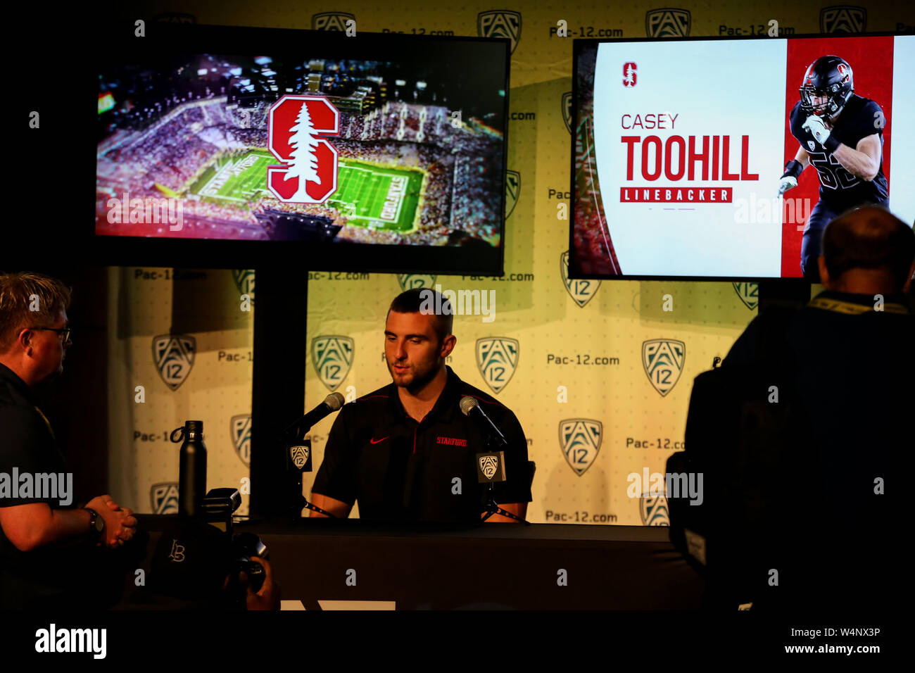 Hollywood, CA. 24th July, 2019. Stanford Cardinal linebacker Casey