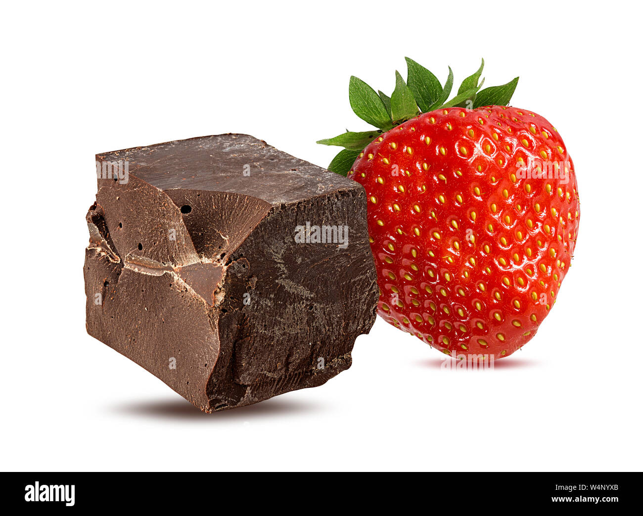 strawberry and chocolate isolated on the white background Stock Photo