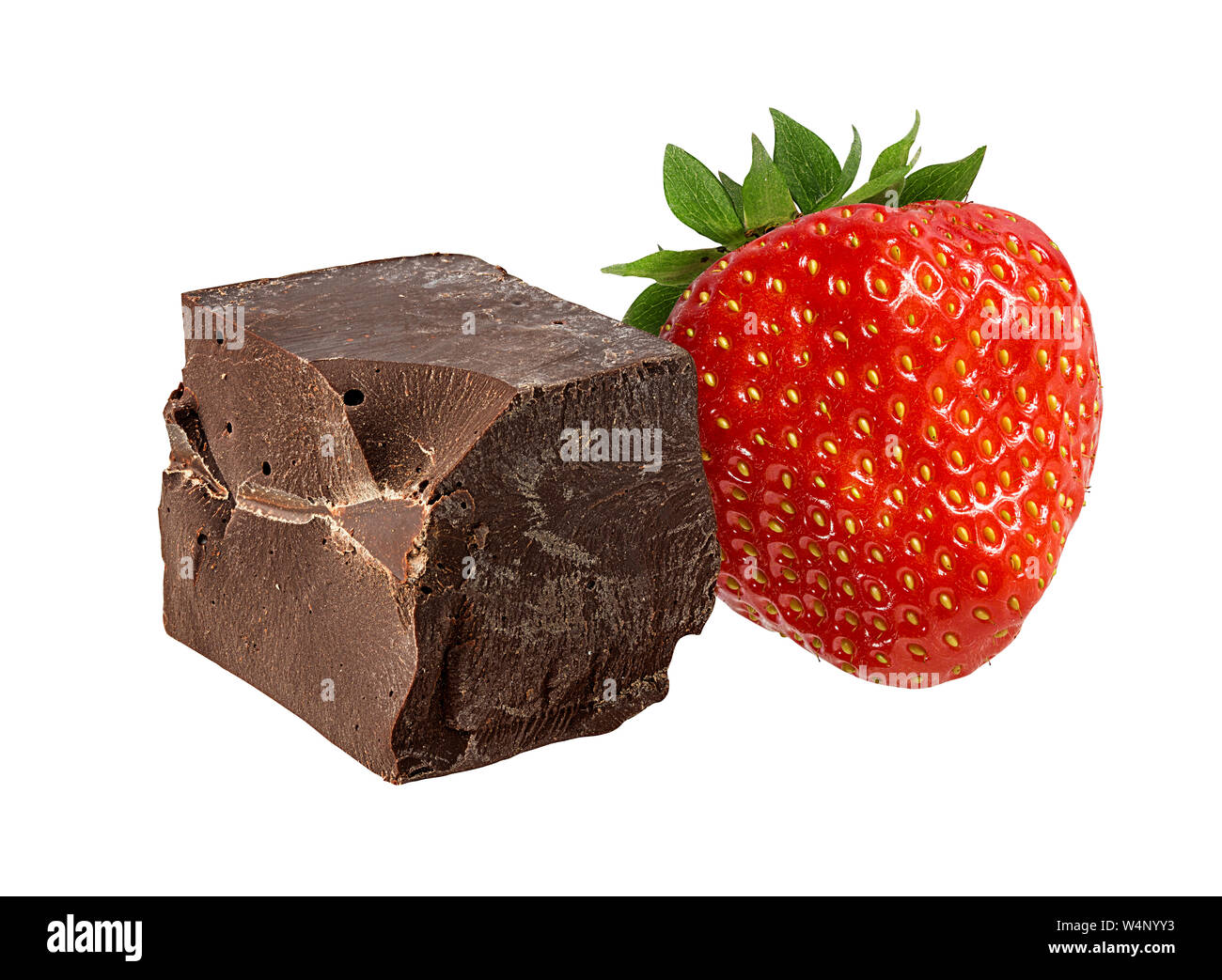 strawberry and chocolate isolated on the white background Stock Photo
