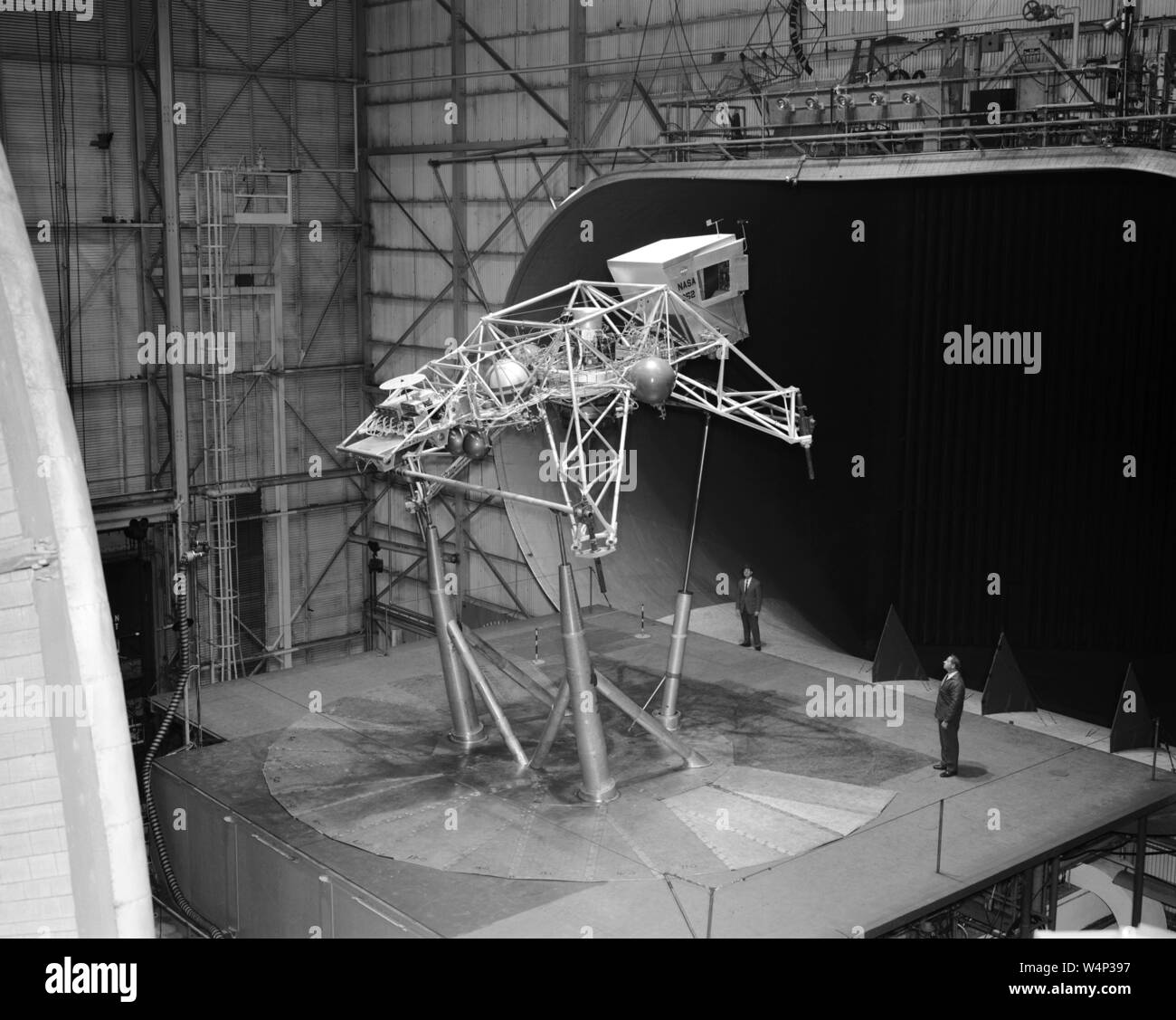 Bell Lunar Landing Training Vehicle (LLTV) in test at the Full Scale Tunnel, Langley Research Center, Hampton, Virginia, January 16, 1969. Image courtesy National Aeronautics and Space Administration (NASA). () Stock Photo