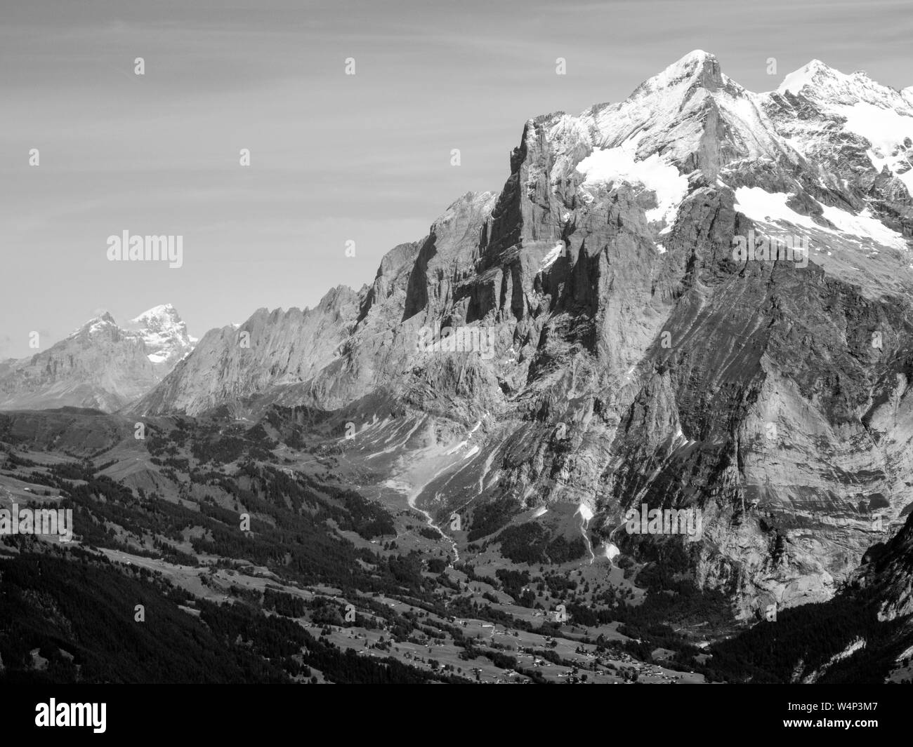Switzerland swiss alps mountain mountains Black and White Stock Photos ...