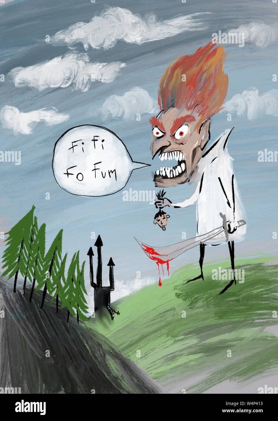 killer giant illustration Stock Photo Alamy