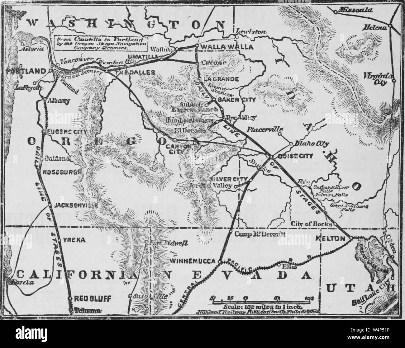 1880 Map of Colton Township Oregon and Washington Territory