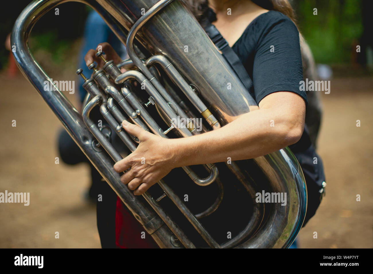 Woman playing trombone hires stock photography and images Alamy
