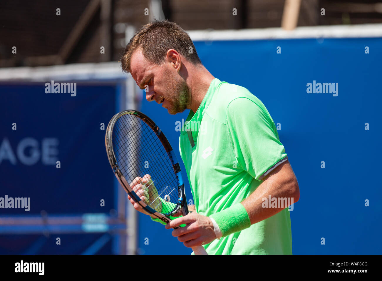 Prague, Czech Republic, 23rd July, 2019. Jan Satral (CZE) during match  against Pavel Nejedly (CZE) at Advantage Cars Prague Open 2019 Stock Photo  - Alamy