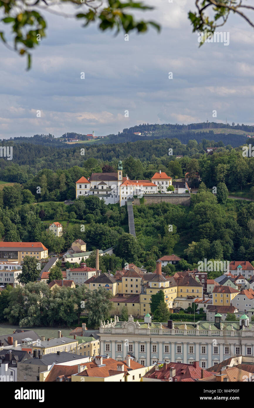 pilgrimage church Mariahilf seen from Georgsberg, Passau, Lower Bavaria, Germany Stock Photo