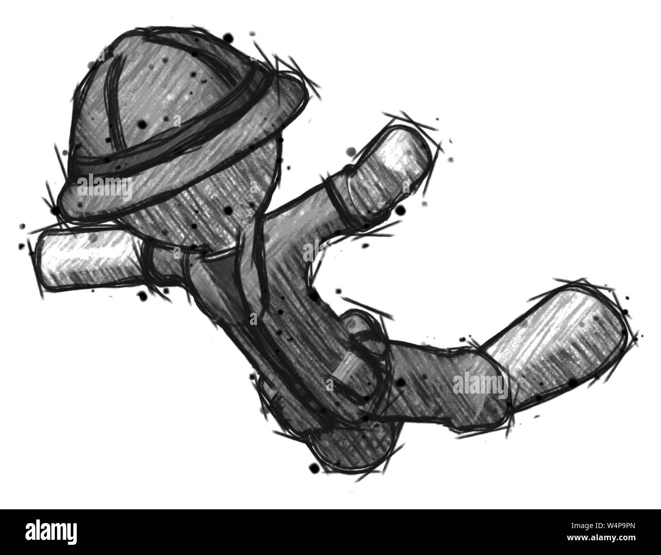 Sketch explorer ranger man skydiving or falling to death Stock Photo ...