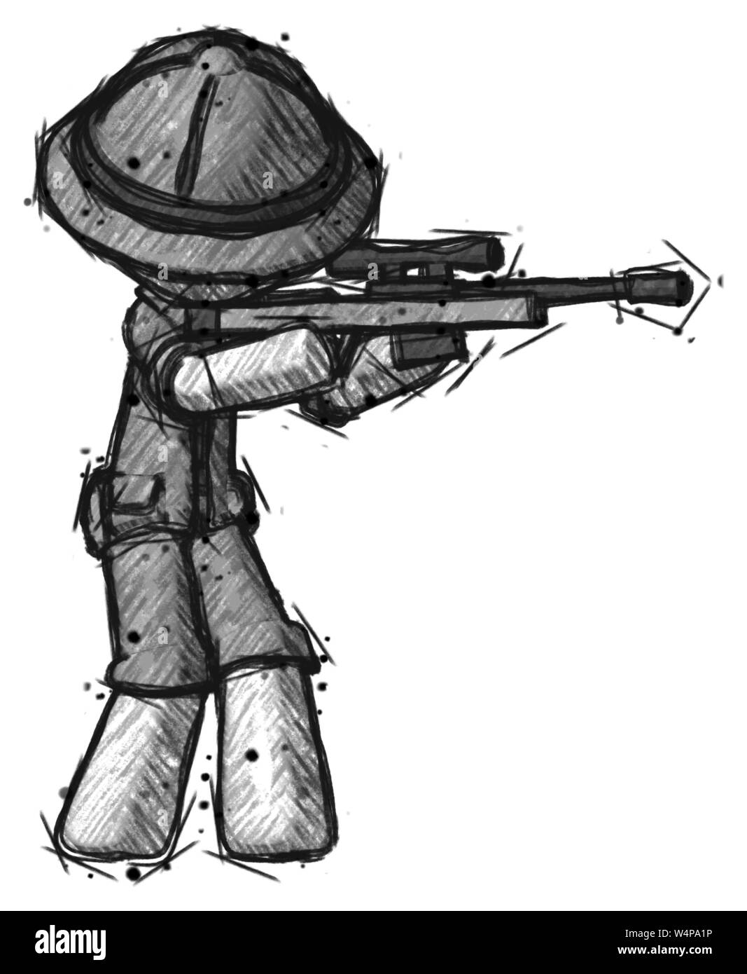 An hand drawn (converted) vector illustration - Shooter (Sniper