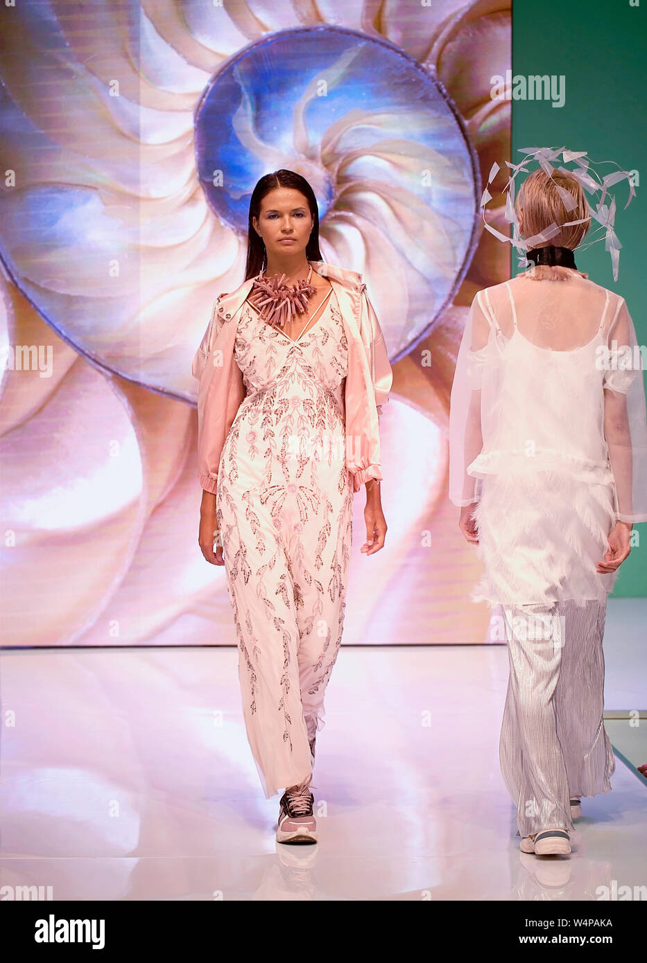 Pure London 2019 runway shows - fashion trends for next season - taken on 21st July at Olympia Kensington. Stock Photo