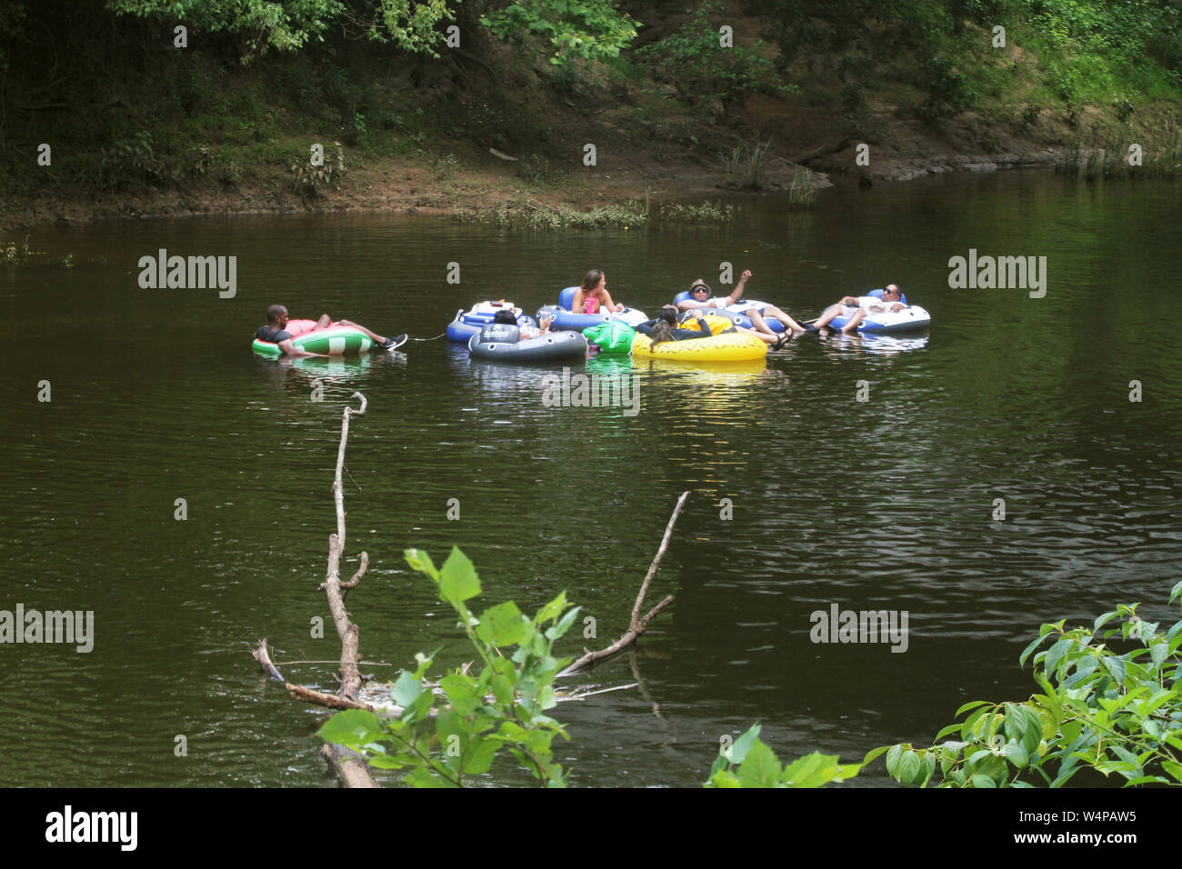 People tubing on Neuse River in North Carolina, USA Stock Photo Alamy