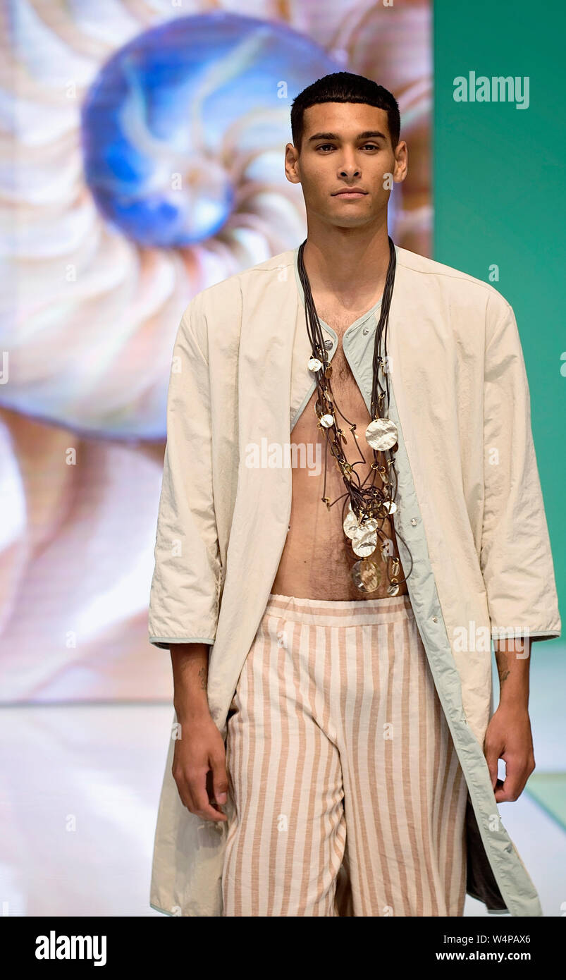 Pure London 2019 runway shows - fashion trends for next season - taken on 21st July at Olympia Kensington. Stock Photo