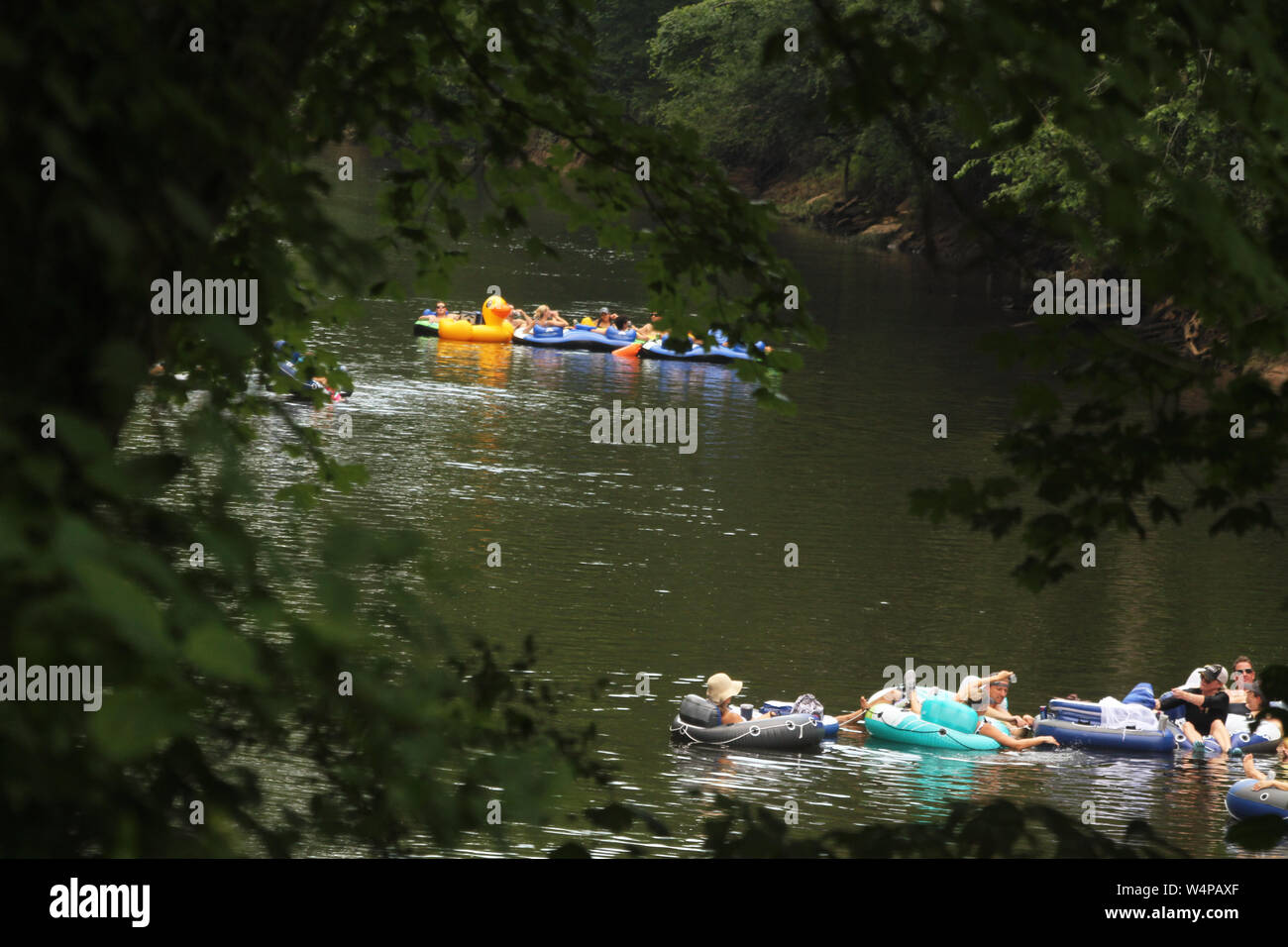 People tubing on Neuse River in North Carolina, USA Stock Photo Alamy