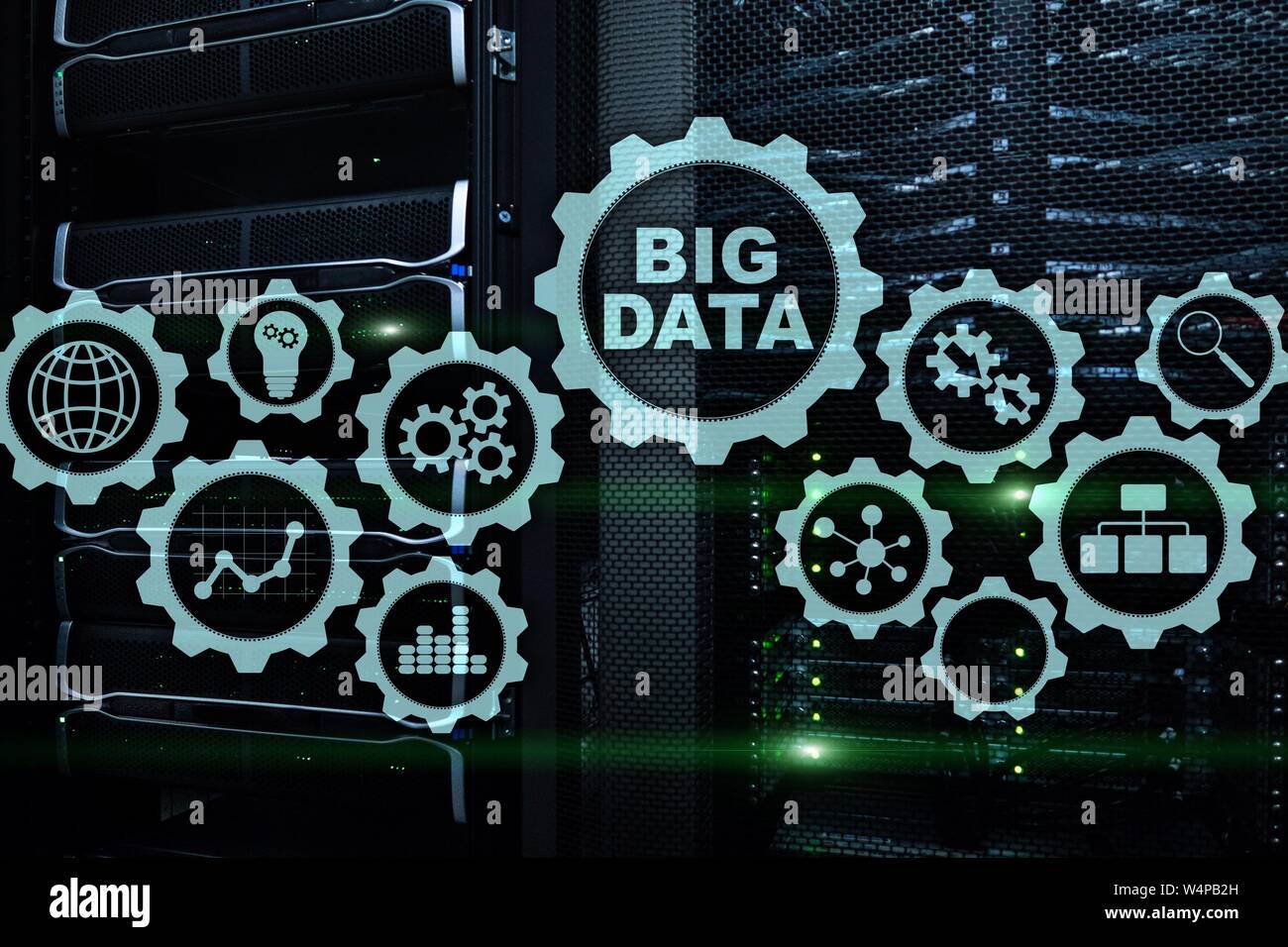 Big Data Concept of hi tech and innovation in business and production ...