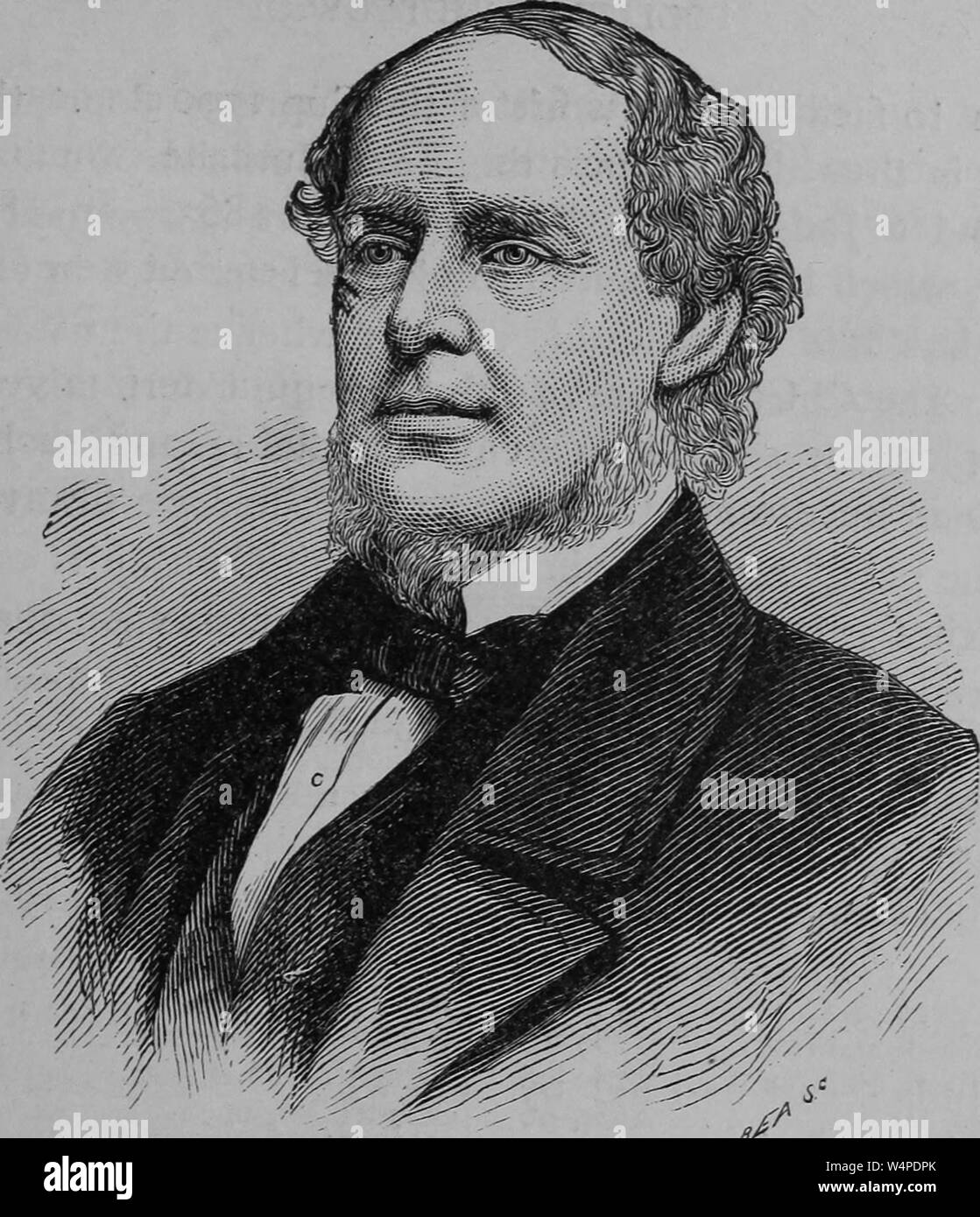 Engraved portrait of Salmon Portland Chase, the sixth Chief Justice of the United States, from the book 'The political history of the United States' by James Penny Boyd, 1888. Courtesy Internet Archive. () Stock Photo