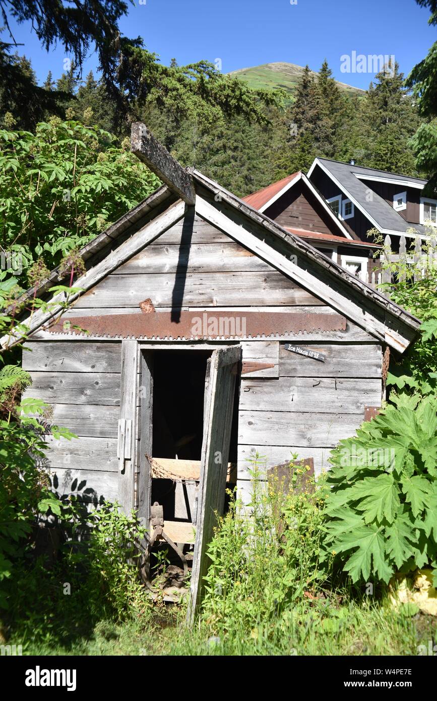 Girdwood, AK., U.S.A. June 21, 2019. Crow Creek hydraulic gold mine est