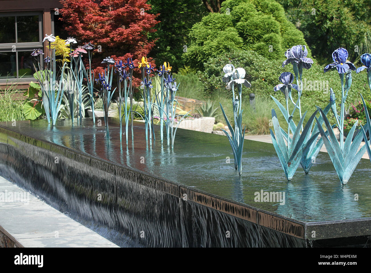 Water fountain at the entrance in Sarah P. Duke Gardens in Durham, NC