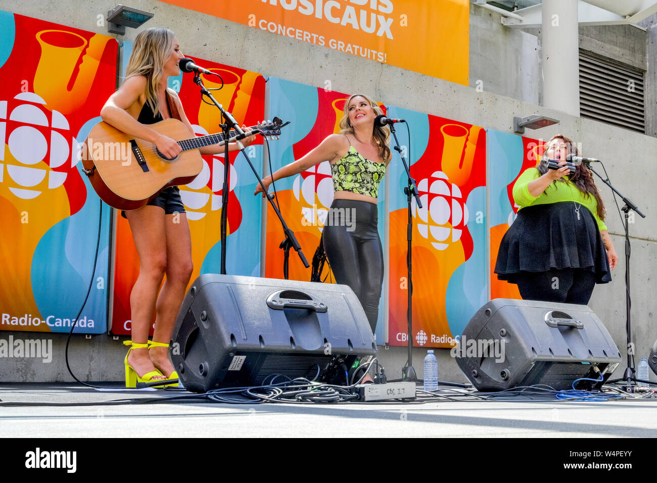 Country Music Group, The Heels play at CBC Musical Nooners, Vancouver, British Columbia, Canada Stock Photo