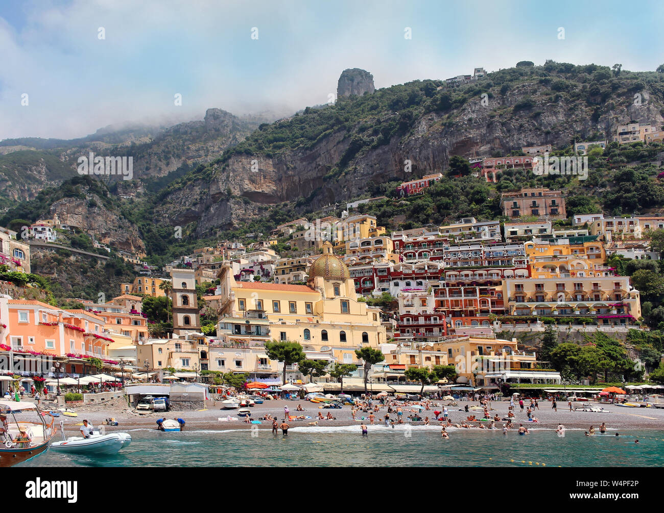 Spiaggia Grande Positano Beach Amalfi Stock Photos