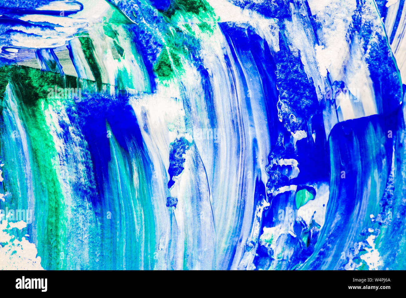 Blue Acrylic Ink Oil Paint Brush Strokes Texture Painting Background ...