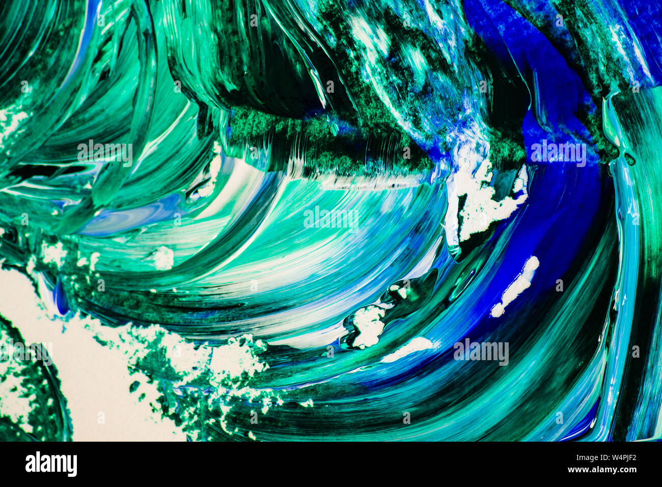 Blue Acrylic Ink Oil Paint Brush Strokes Texture Painting Background ...