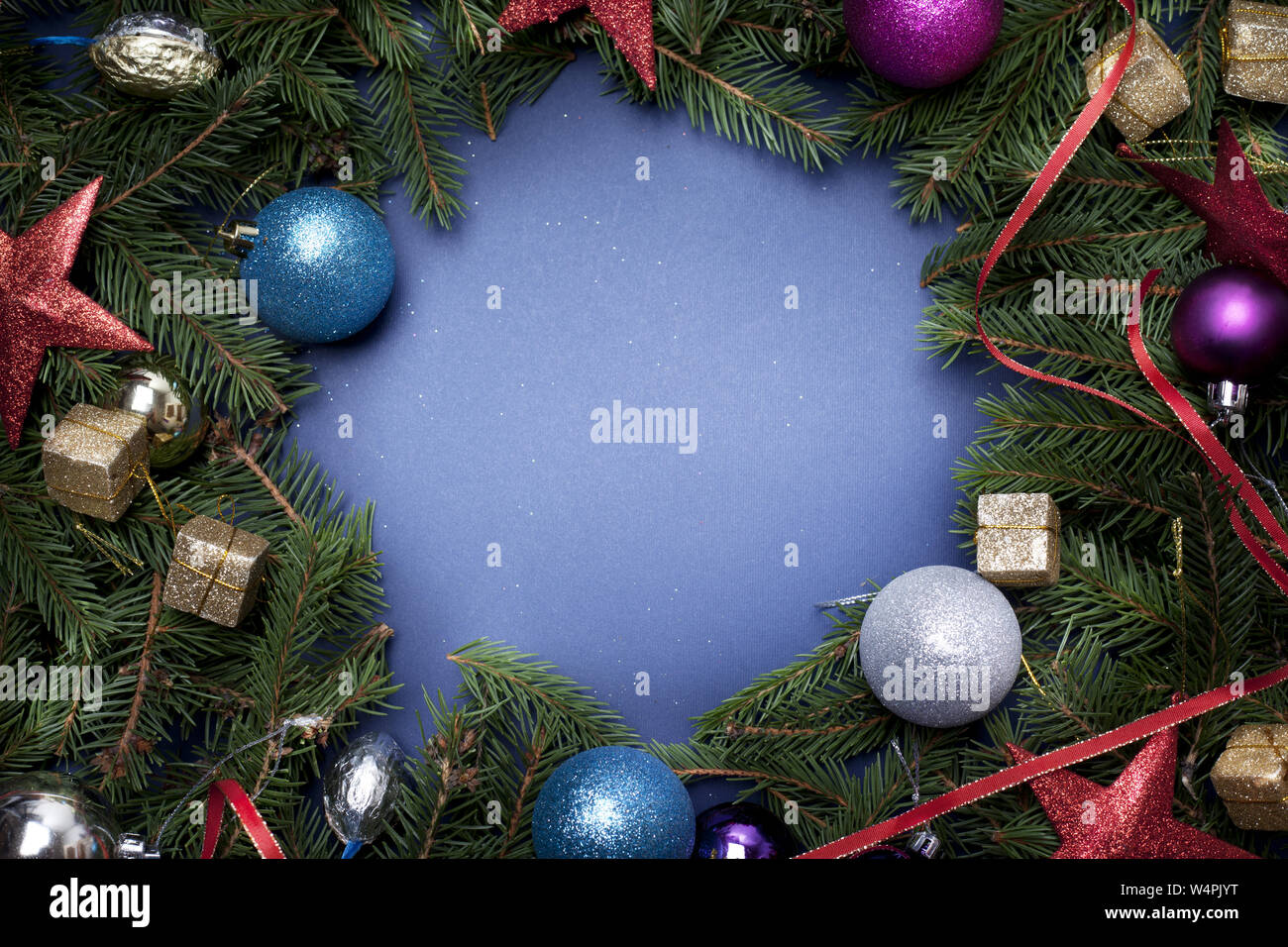 Christmas Border with free space for text Stock Photo - Alamy