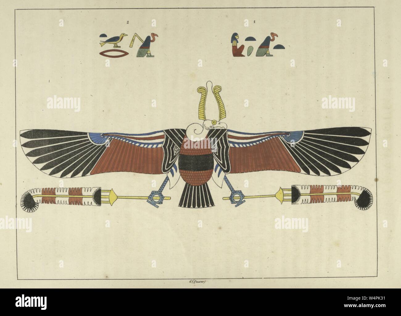 Ancient Egyptian Emblem Of Goddess Neith The First And The Prime Creator Of The Universe And All It Contains Illustration From The Book Pantheon Egyptien By Leon Jean Joseph Dubois 1824 Stock