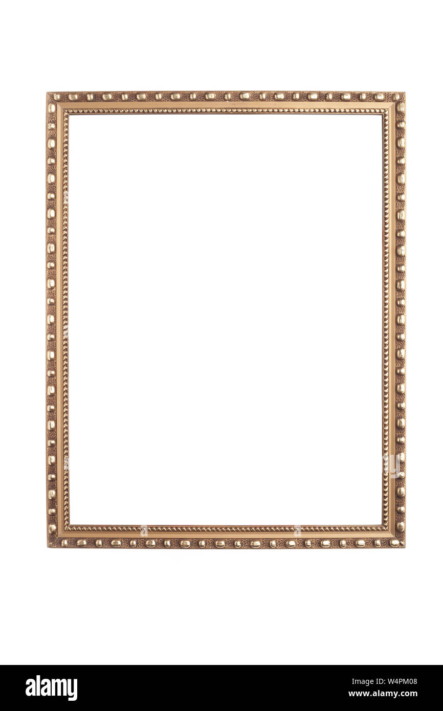 antique gold frame on white background Stock Photo Alamy