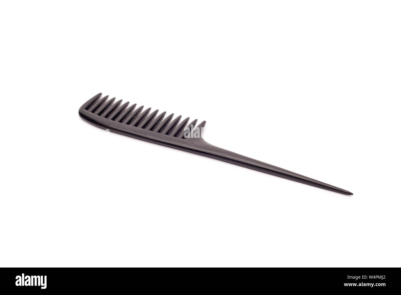 Black Hairdressers Comb Isolated On White Background Stock Photo