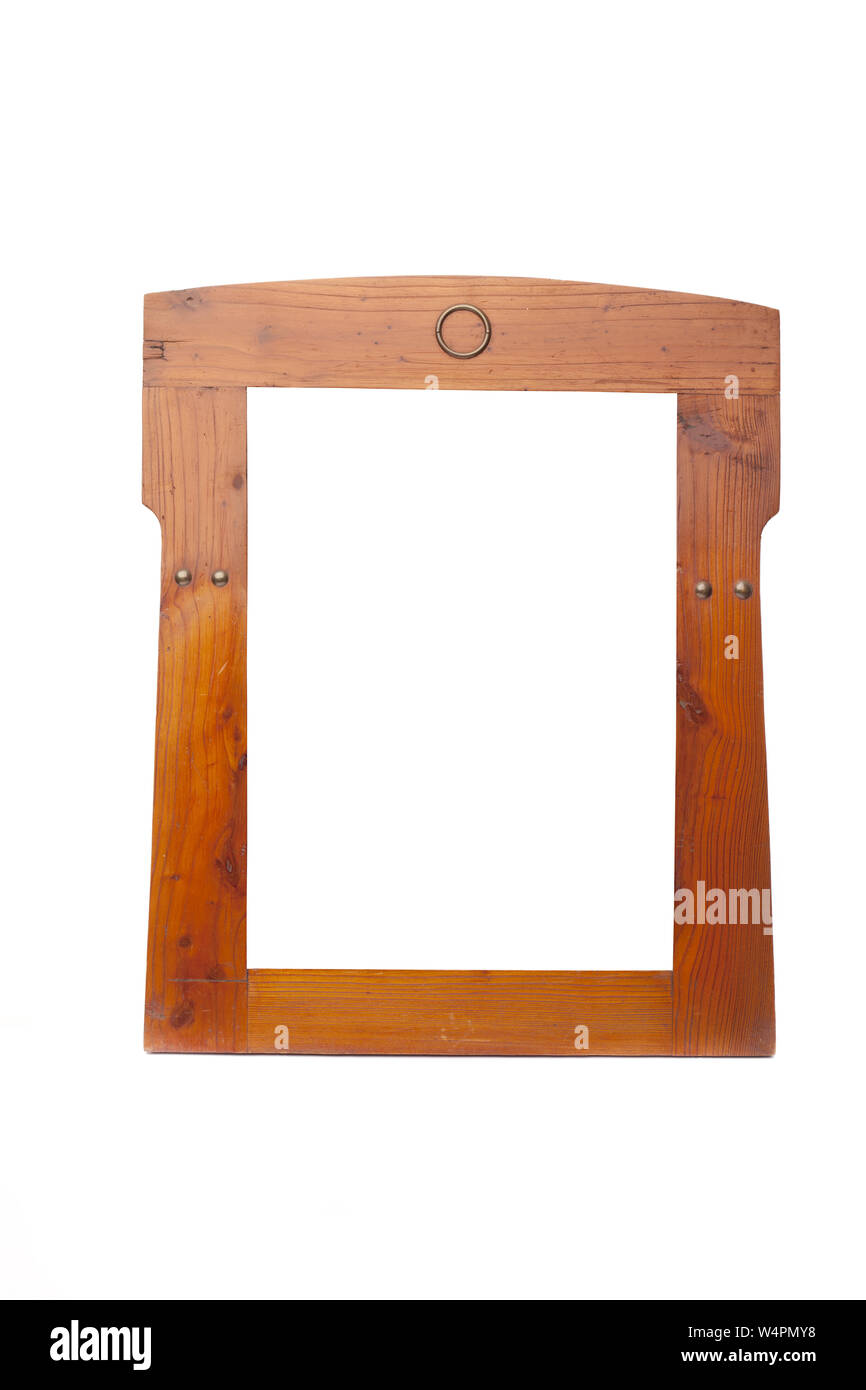 Antique wooden frame isolated on white background Stock Photo - Alamy