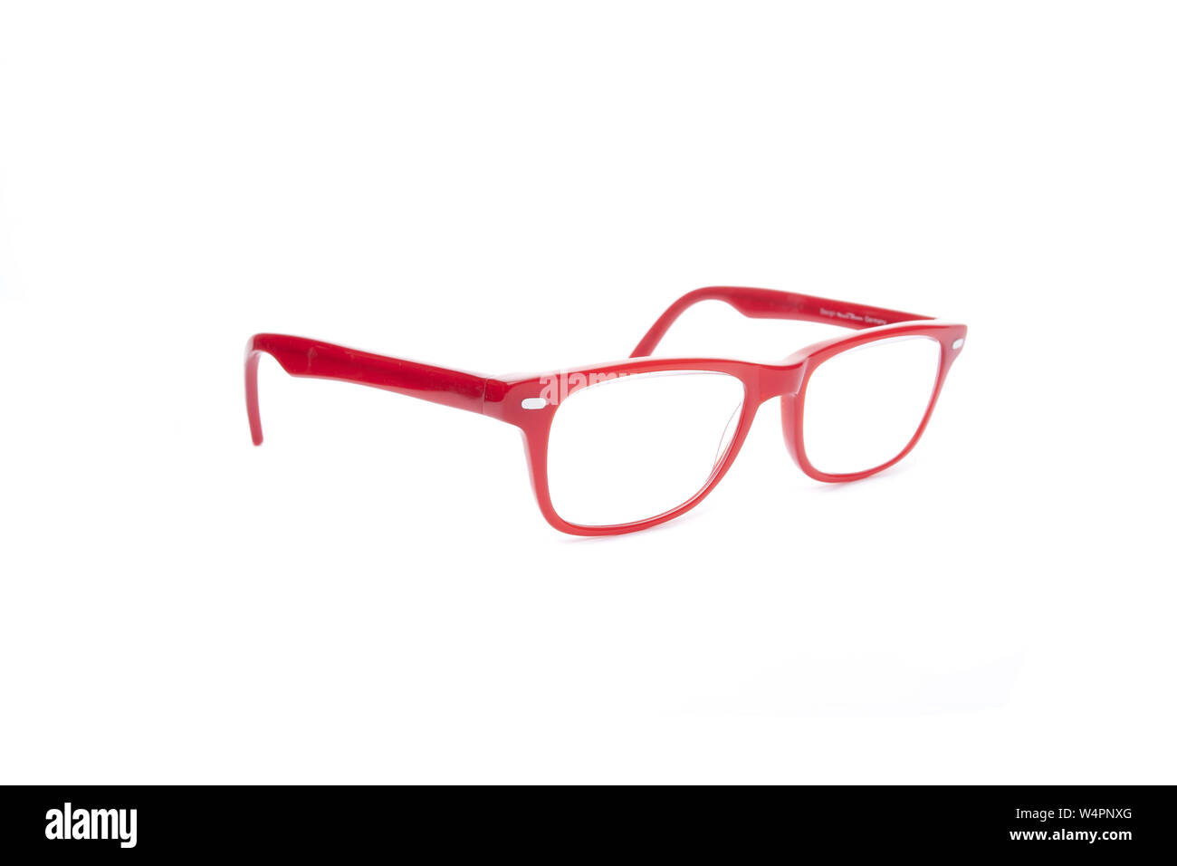 Red glasses isolated on white background Stock Photo