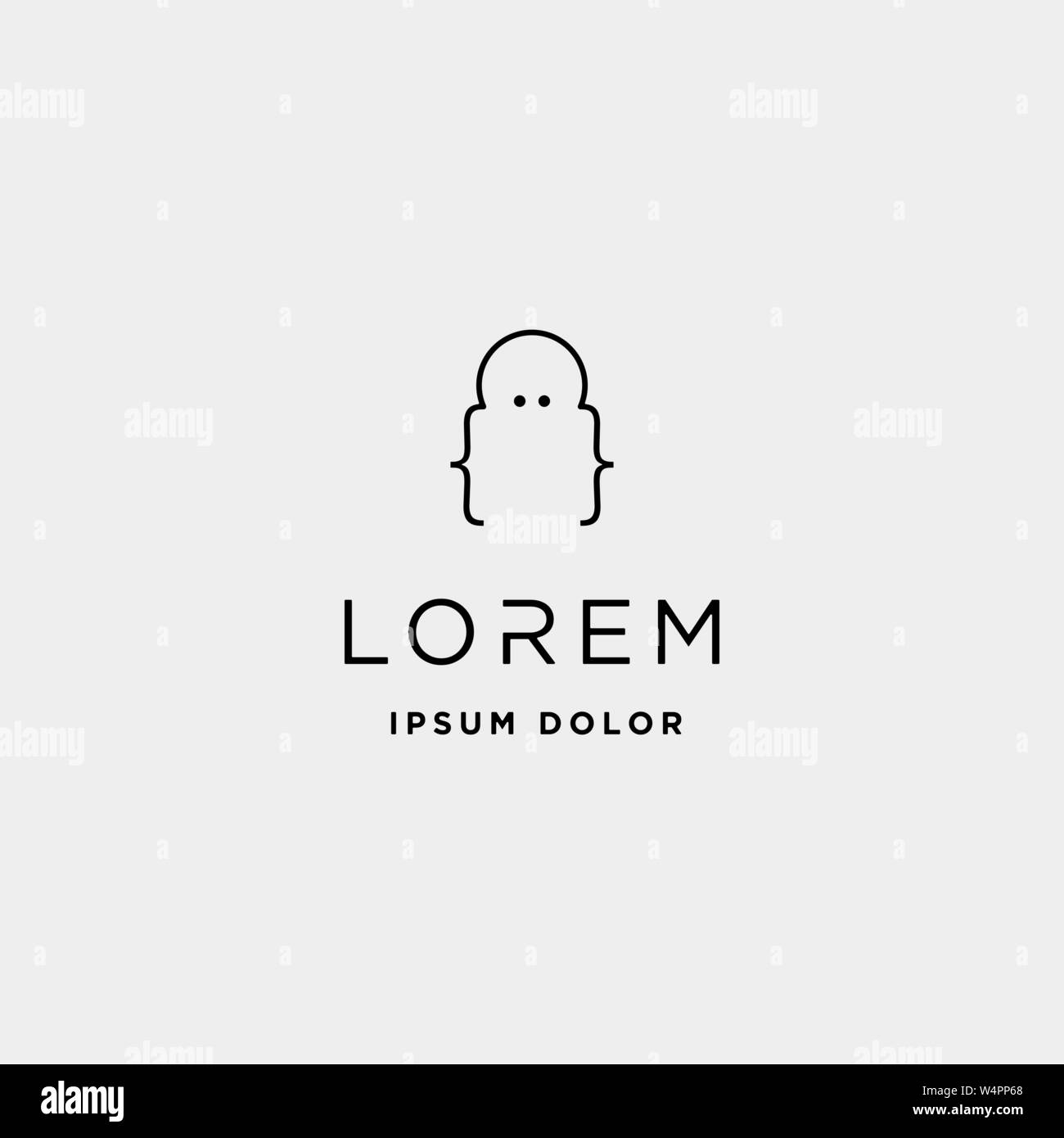 code octopus logo design ocean coding line Stock Vector