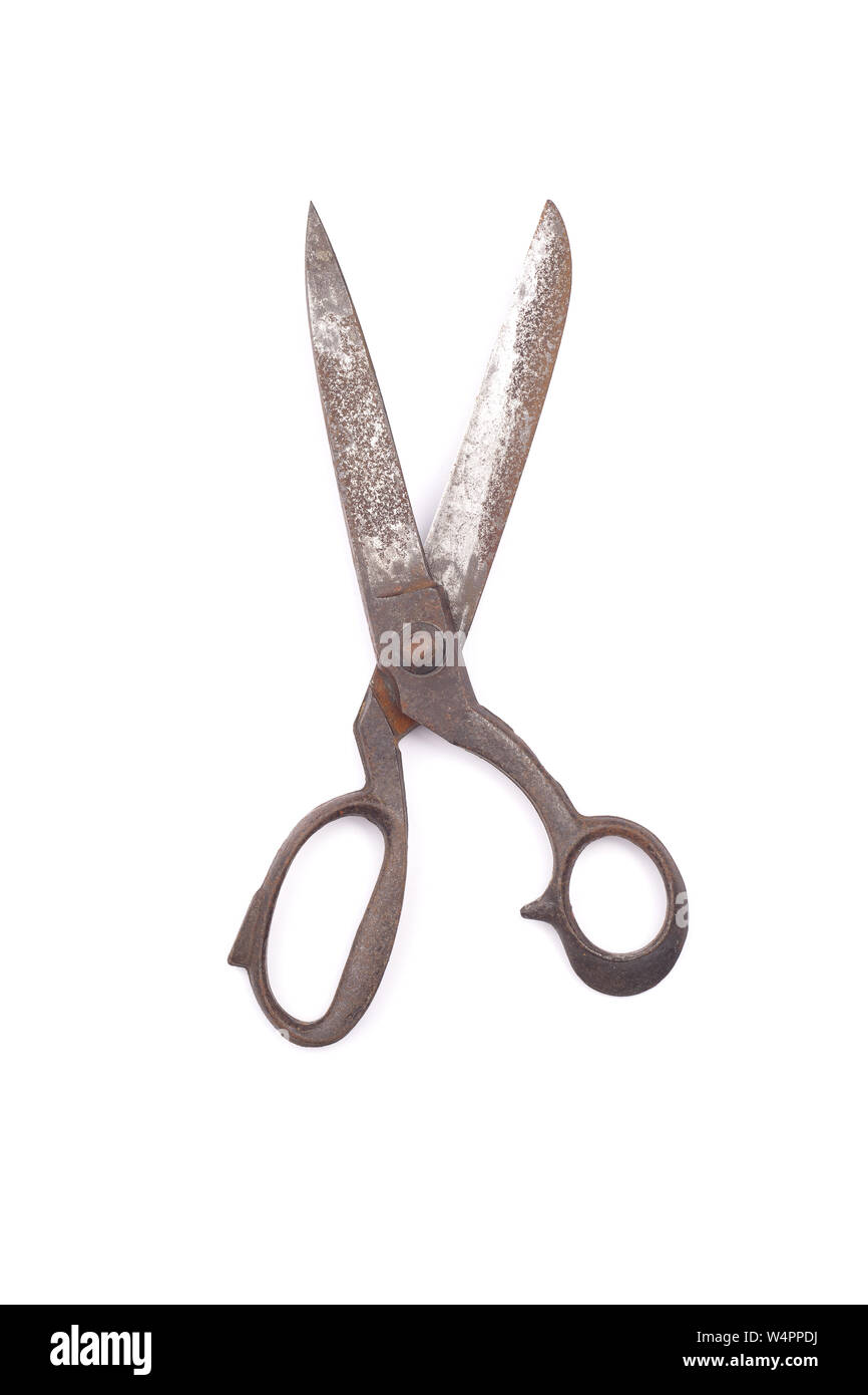 Shears Outdated Image Old rusted dressmaker shears on white background Stock Photo - Alamy