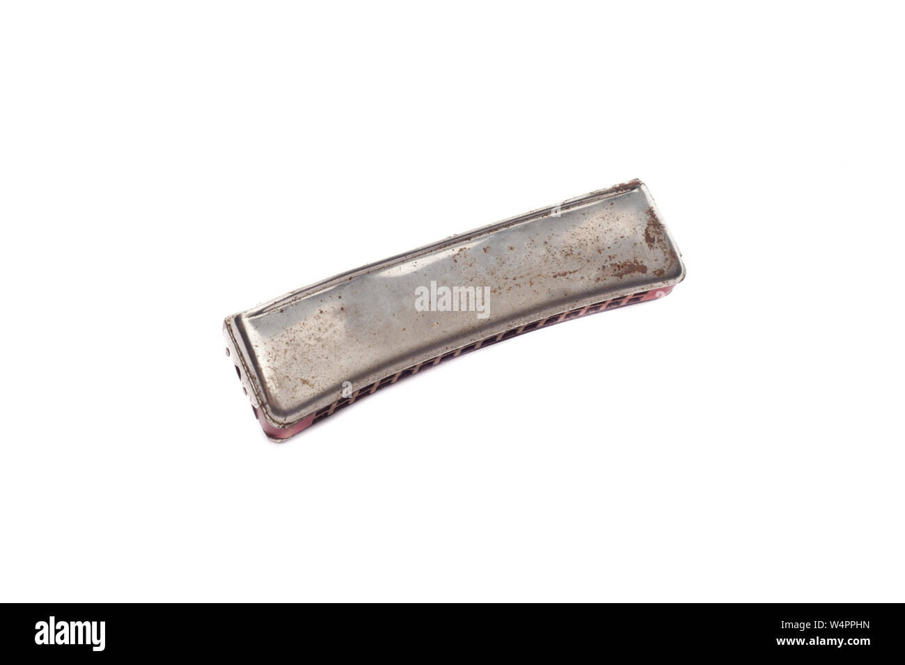 Old rusted harmonica isolated on white background Stock Photo Alamy