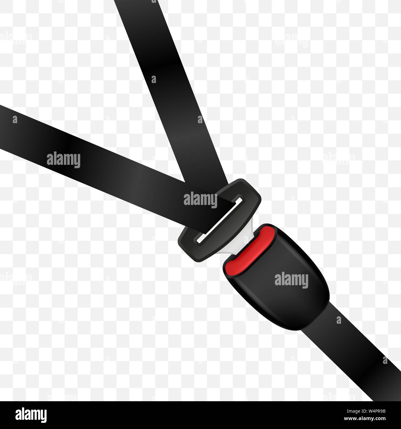 Realistic locked safety belt. Automobile closed seat belt Stock Vector