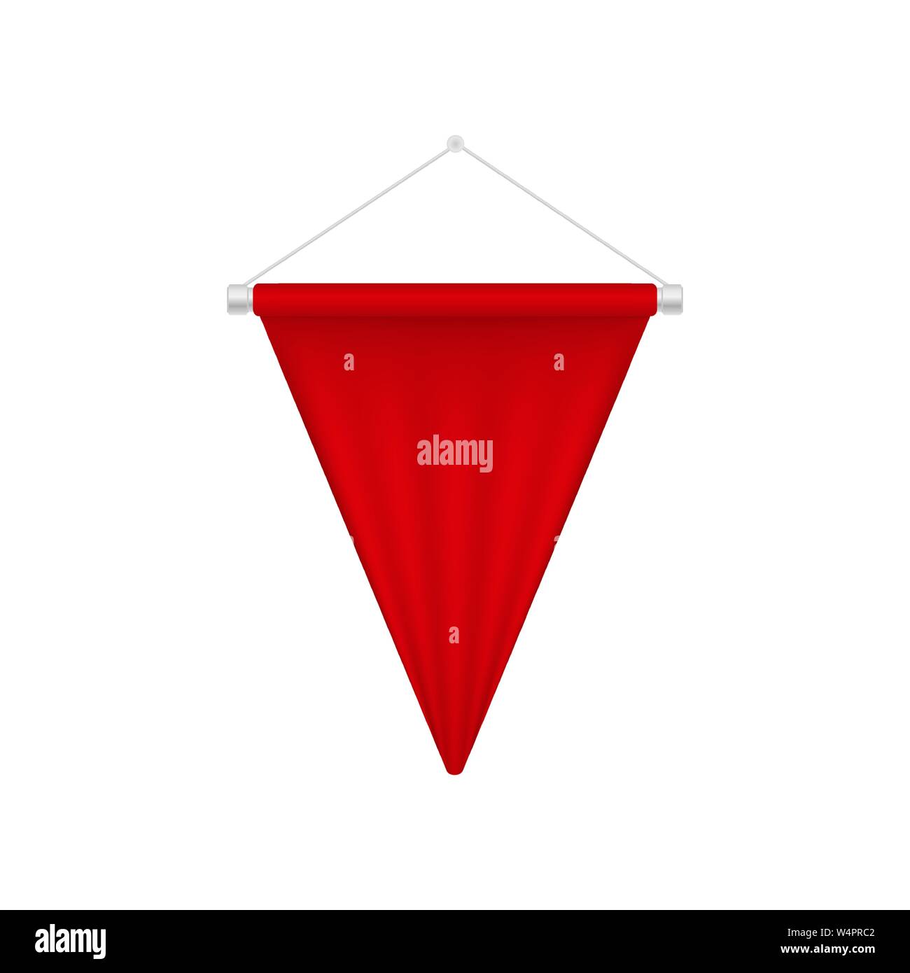 Realistic red pennant template. Triangle blank banner Stock Vector Regarding Triangle Pennant Banner Template